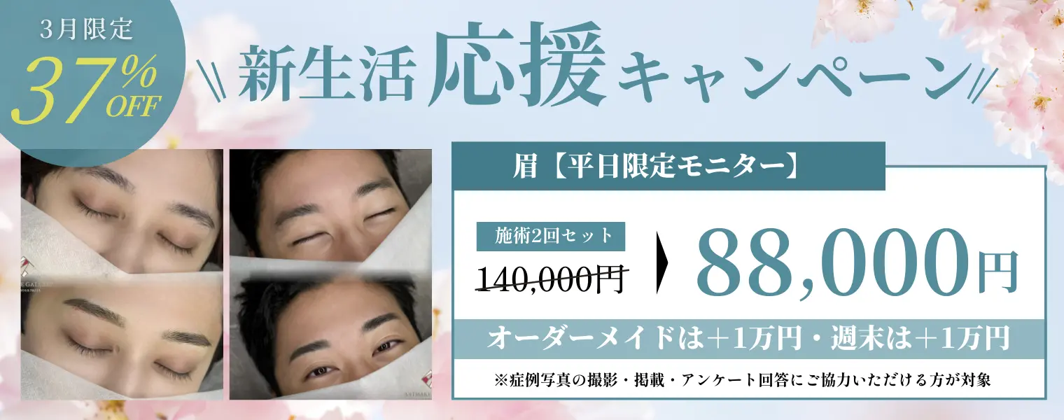 新生活応援キャンペーン 眉アートメイク 2回セット 88,000円