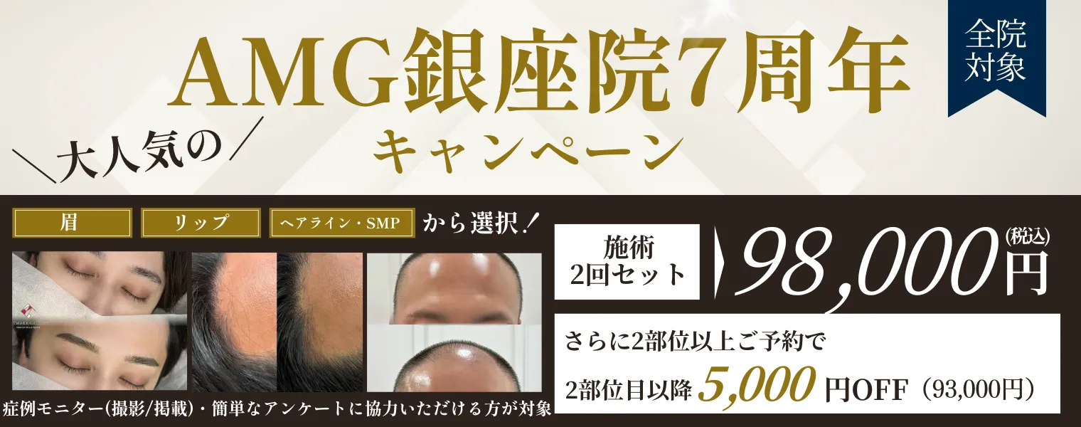 AMG銀座7周年キャンペーン　眉／リップ／ヘアライン（SMP） 98,000円