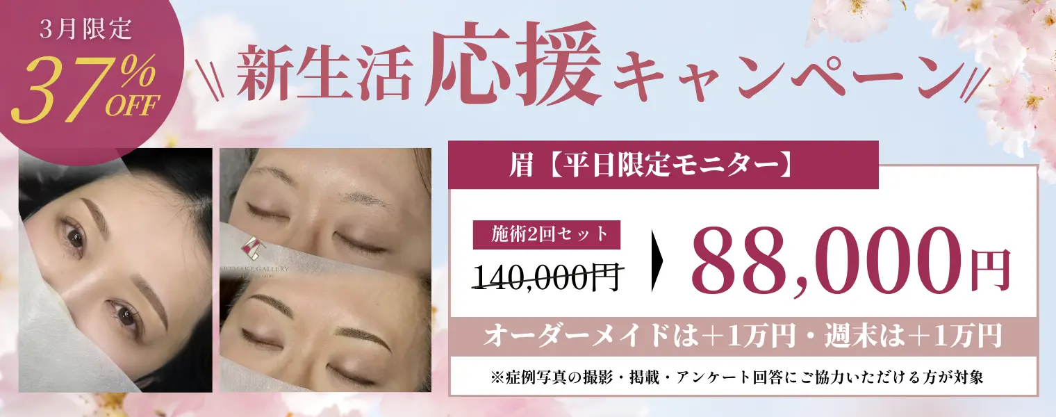 新生活応援キャンペーン 眉アートメイク 2回セット 88,000円