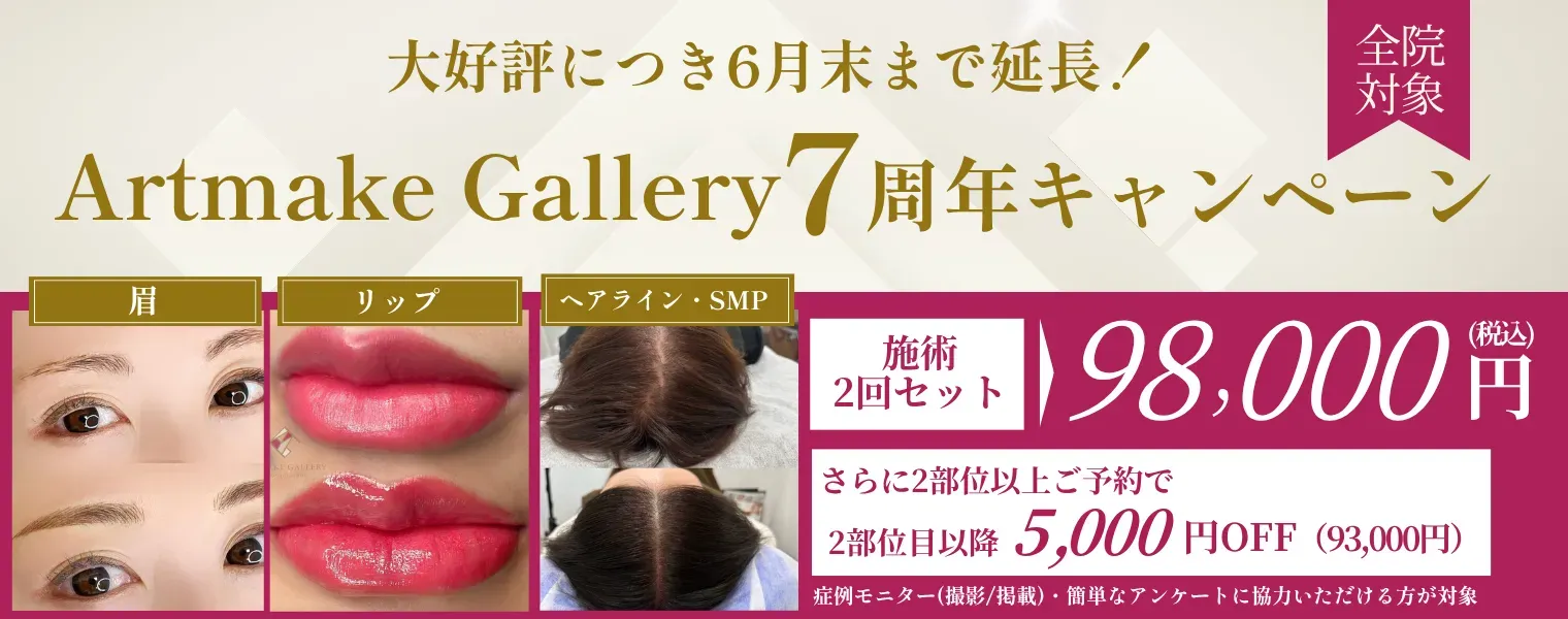 AMG銀座7周年キャンペーン　眉／リップ／ヘアライン（SMP） 98,000円